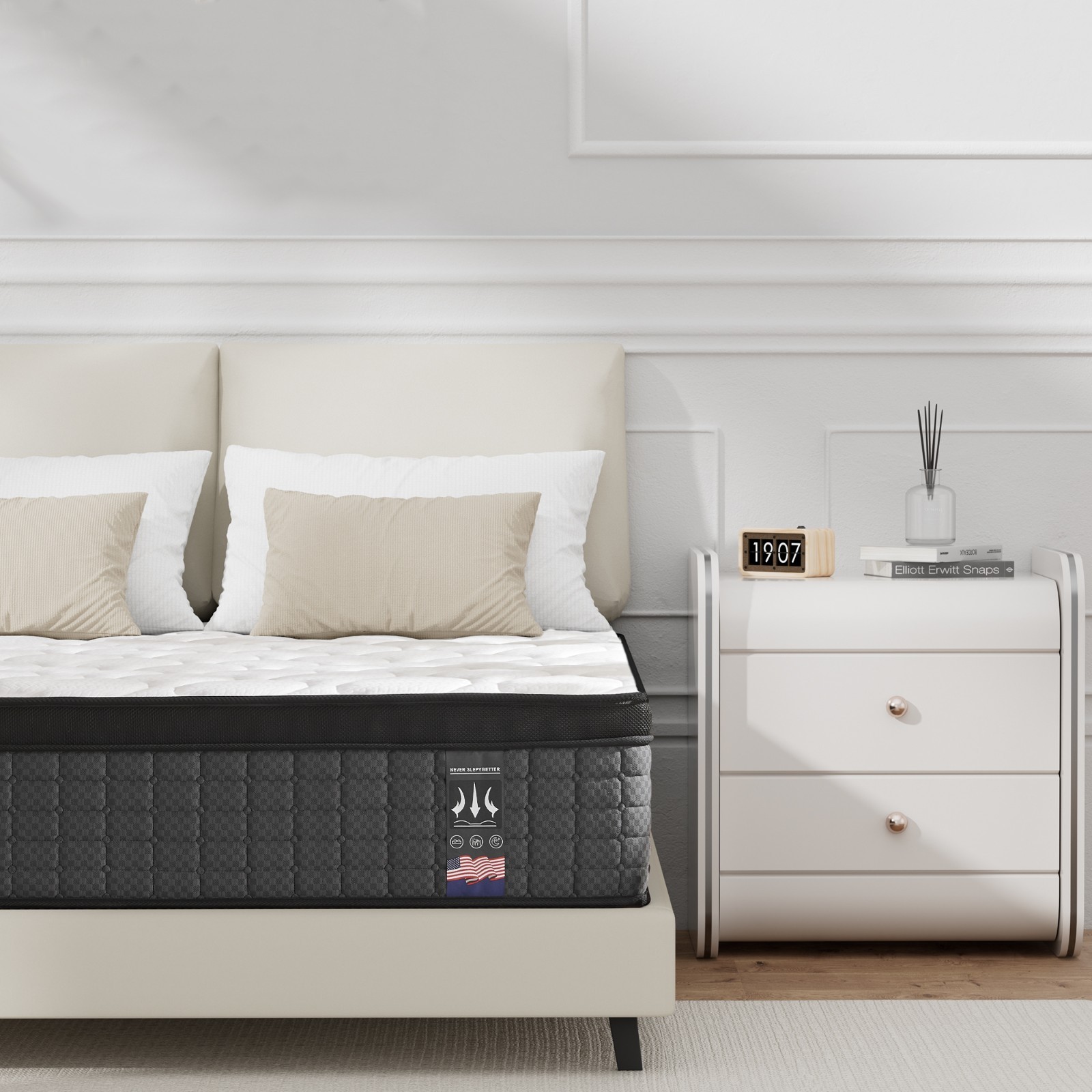 6"10"12"14" Twin Full Queen King Mattress in a Box Hybrid Spring Gel Memory Foam