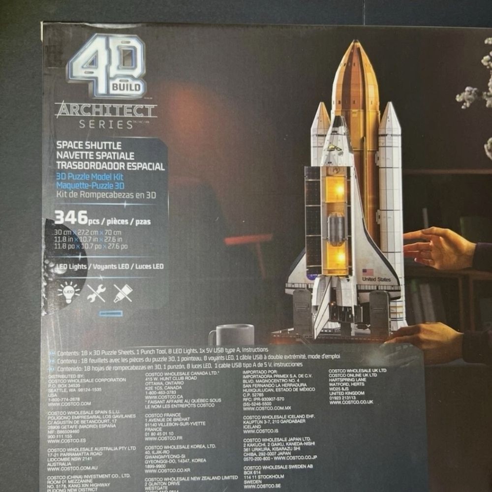 4D Build Space Shuttle 3D Model Kit with LED Lights Architect Series