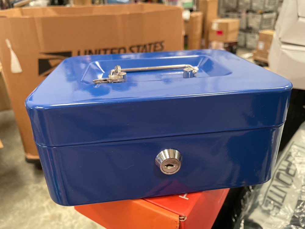 Royal Blue Keyed Lock Box