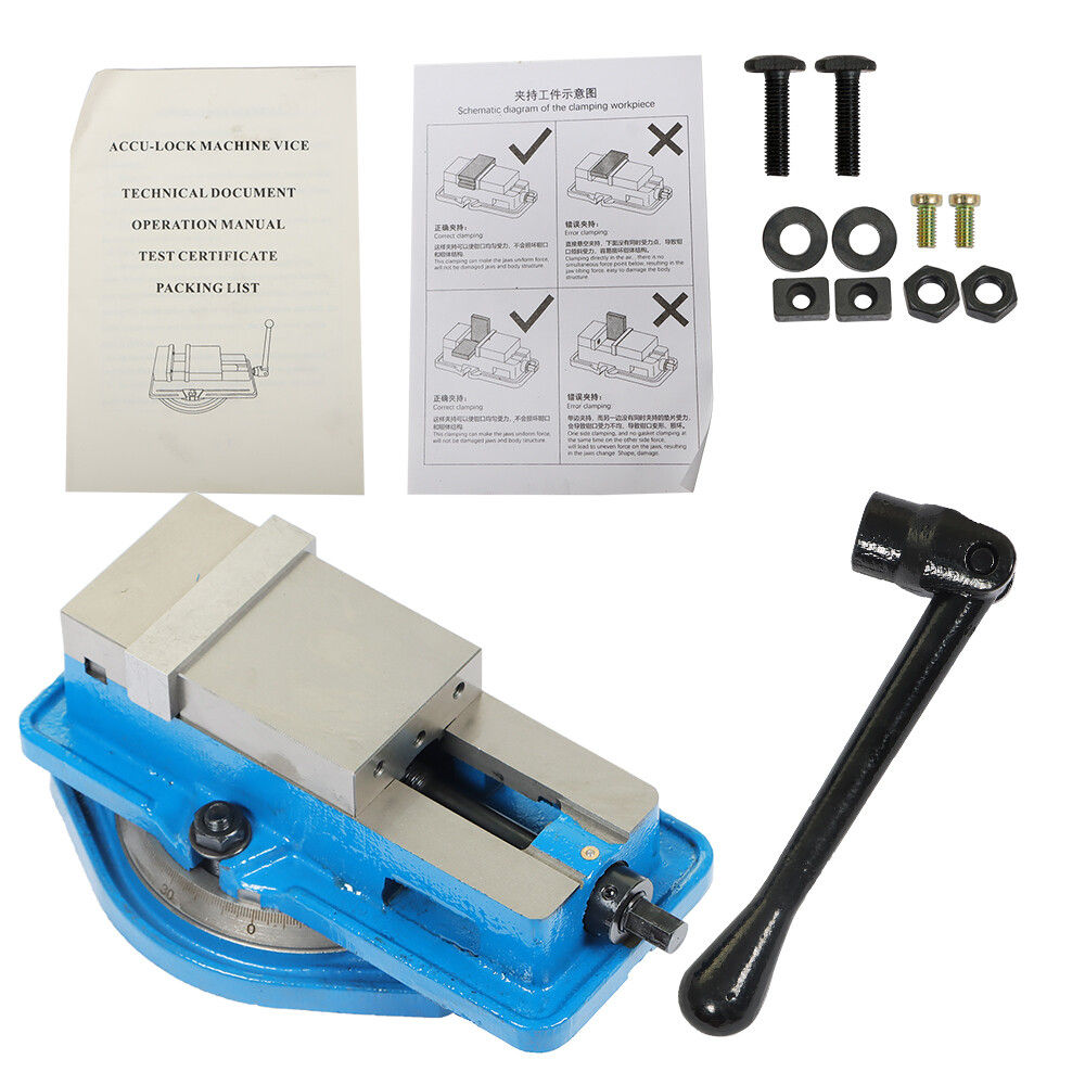 3" Milling Machine Lockdown Vise With 360 Swiveling Base High Precision