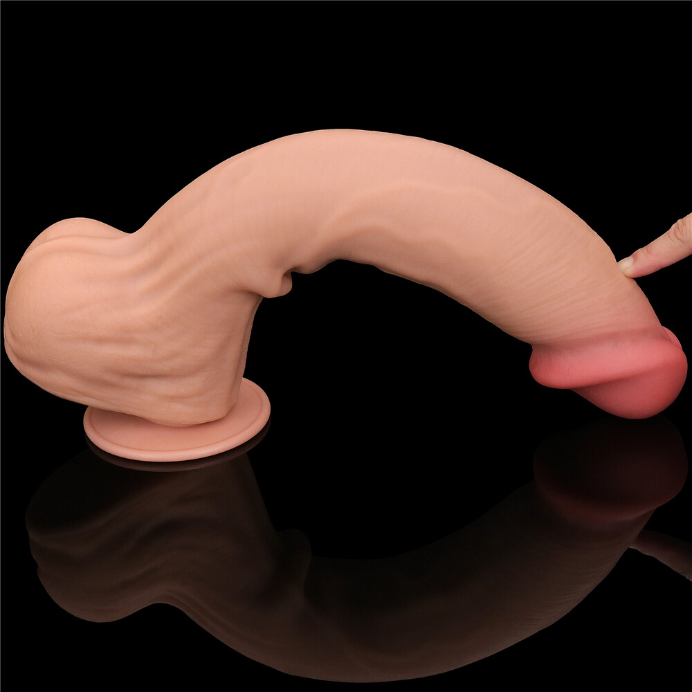 Lovetoy 14" Sliding Skin Dildo Dual Layer Dildo Dong, Realistic Feel, 14 inch