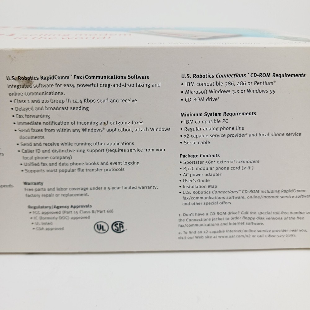 USRobotics Sportster 56K External Faxmodem Fast Internet Access For Work & Play