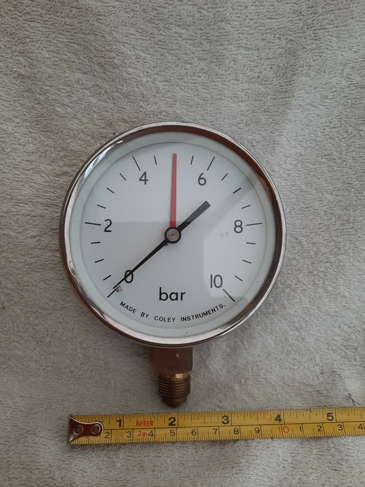Old Chrome Plated Pressure Gauge