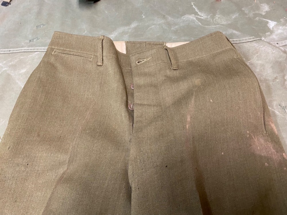 ORIGINAL WWII US ARMY M1938 WOOL COMBAT FIELD TROUSERS- SMALL 31 WAIST