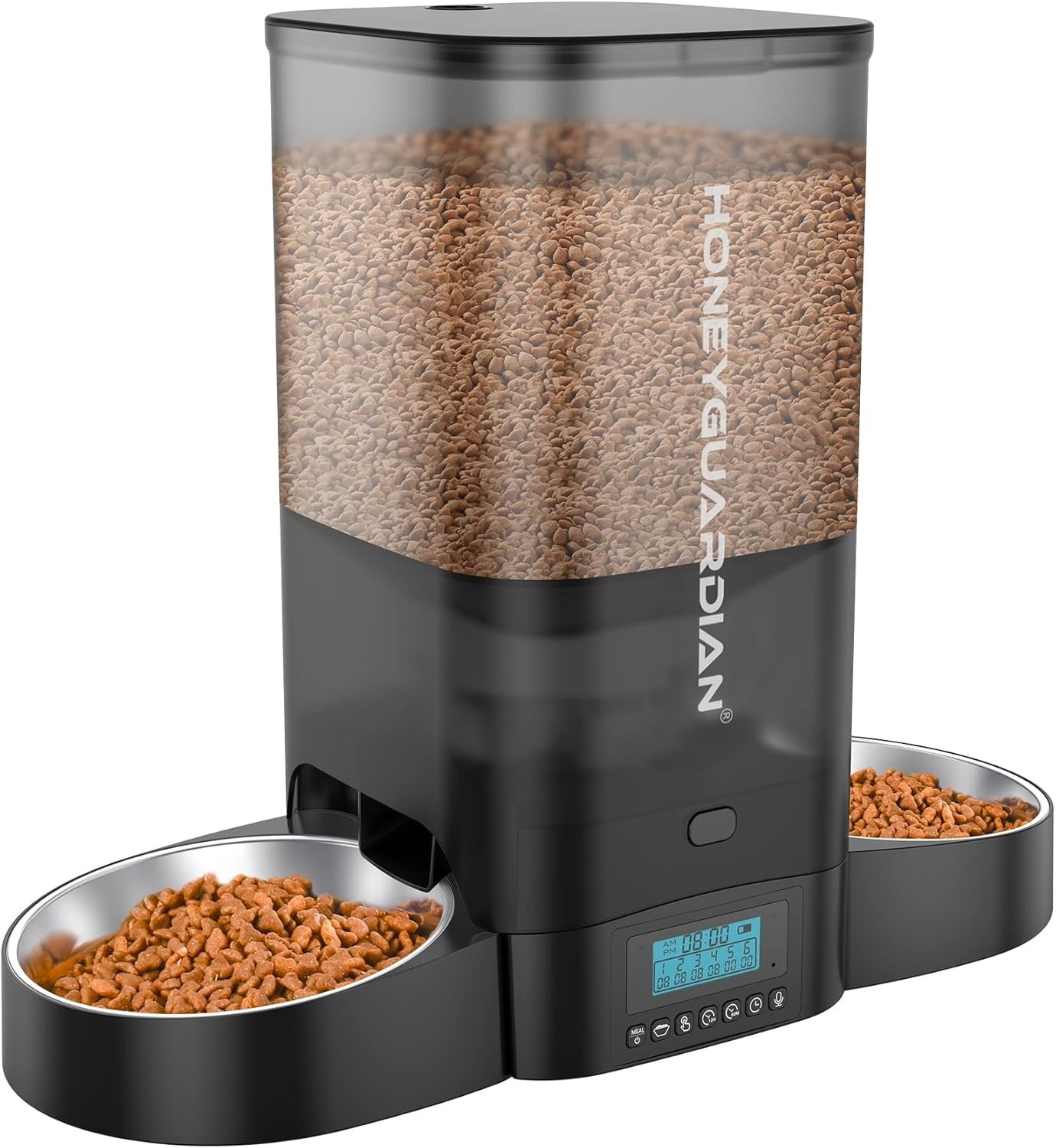 HoneyGuaridan 5L Automatic Cat Feeder for Two Cats, Food Dispenser