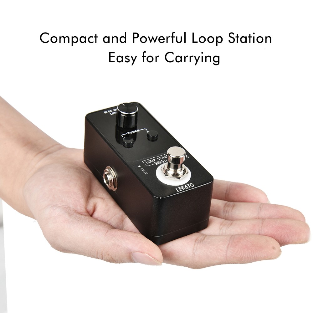LEKATO Electric Guitar Looper Pedal Tuner Function 9 Loops 40 Mins Record USB