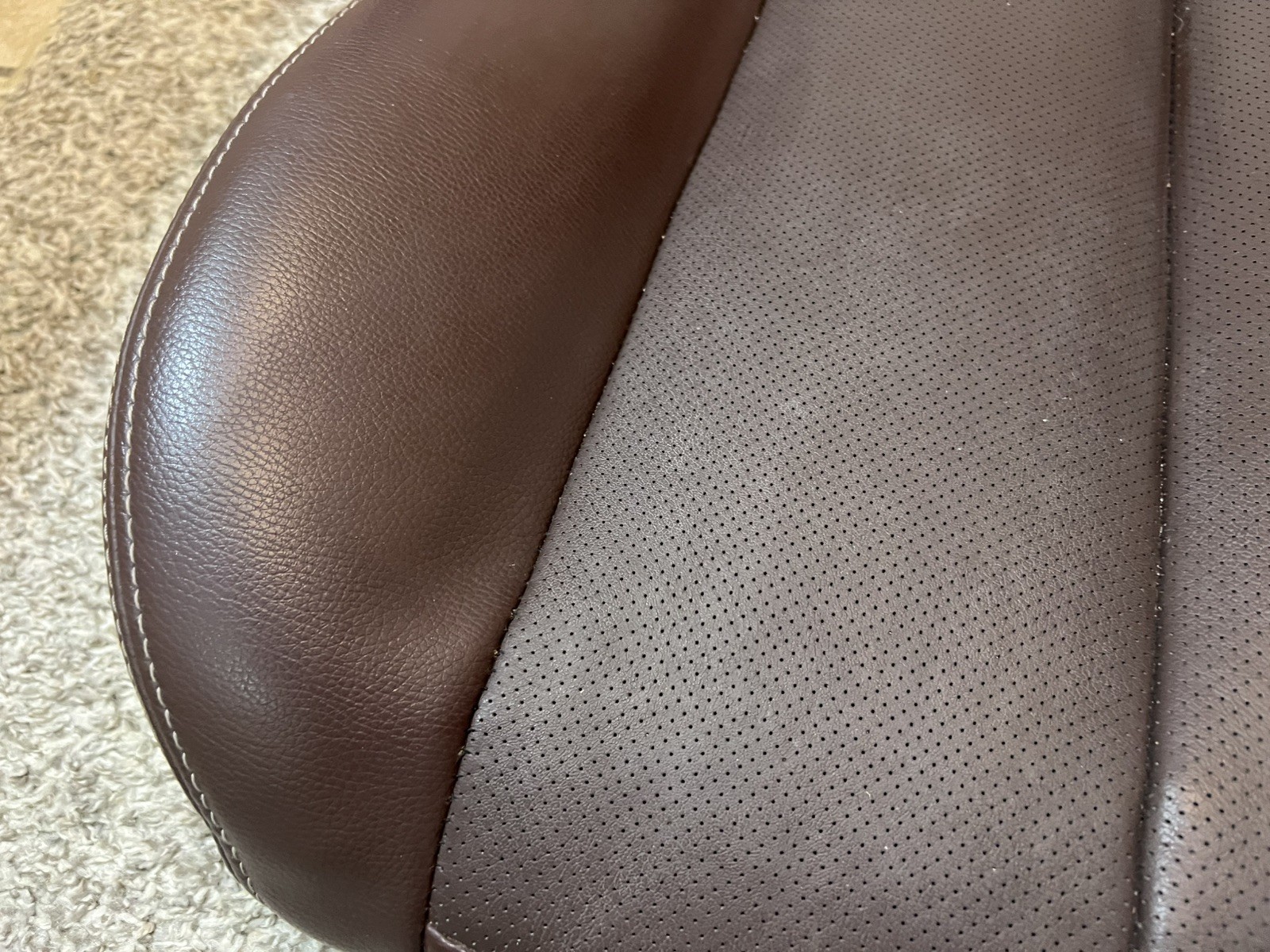 13 - 14 Subaru Outback Passenger RH Saddle Brown Lower Seat Bottom Leather Cover
