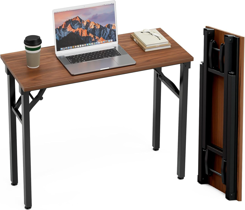Small Computer Desk Folding Table - 35.8" Foldable Office Desk, No Assembly