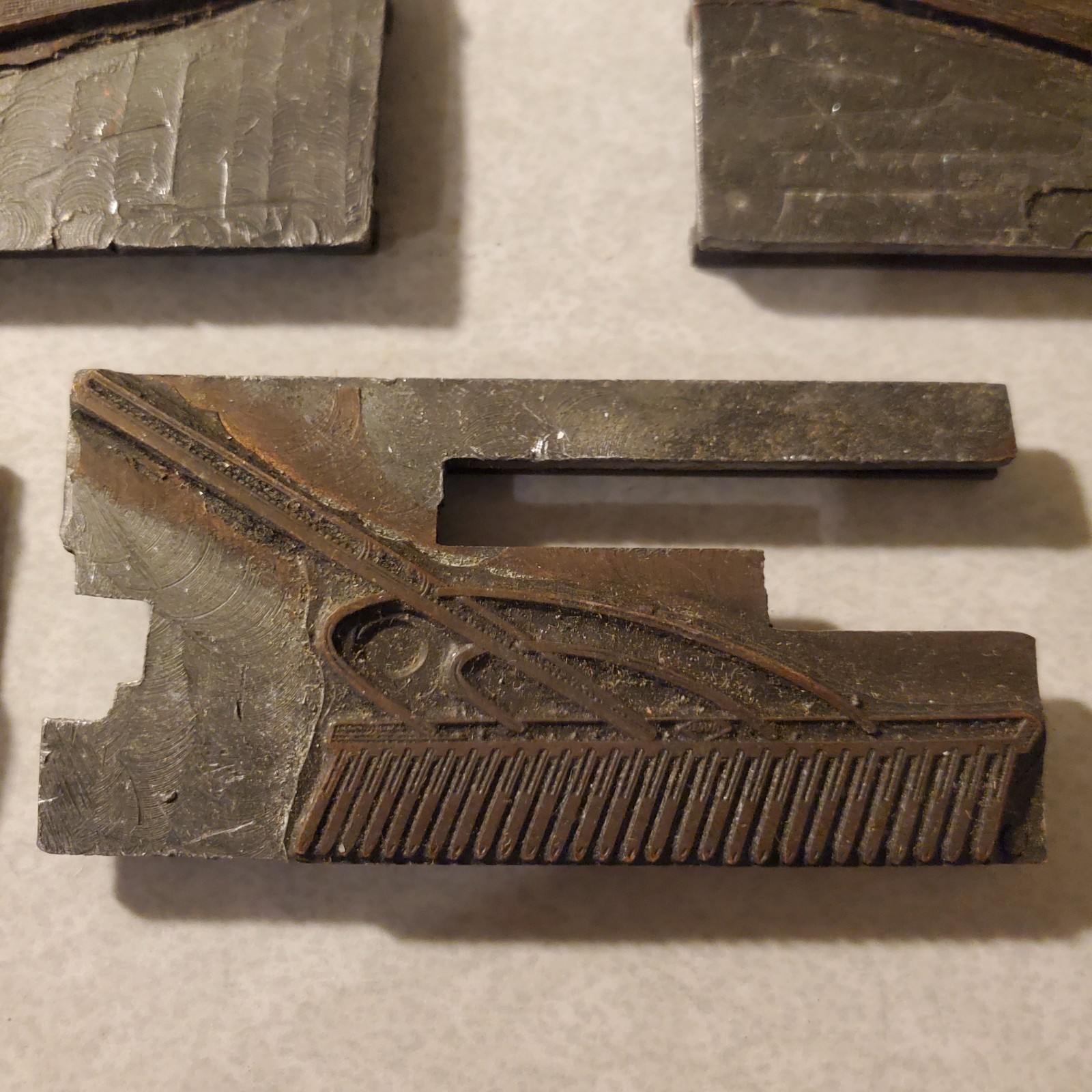 Vintage Letterpress Printing Blocks Gardening Tools