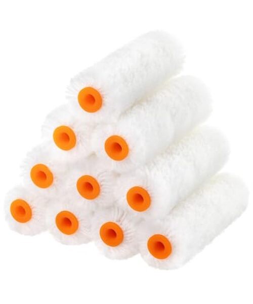 Bates- Paint Roller Covers, 10 pcs, 4" x 1/2", Wool Blend, White Covers for