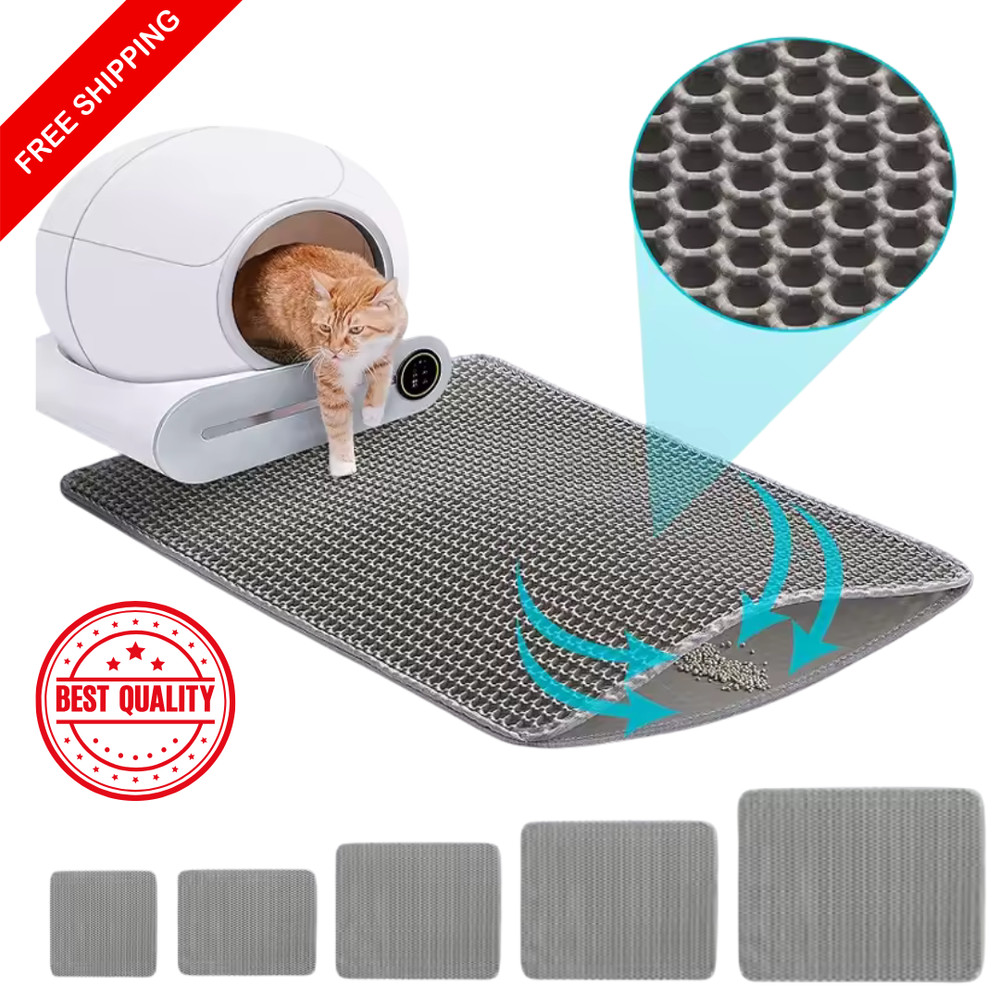 Large Waterproof Cat Litter Mat Double Layer Non-Slip Trapping Pad