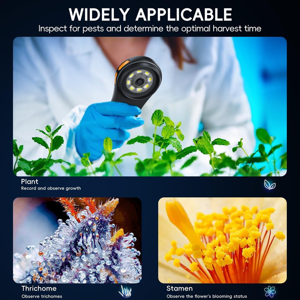 SKYBASIC 500X Macro Handheld Digital Microscope 2" IPS Screen PC Compatible Port