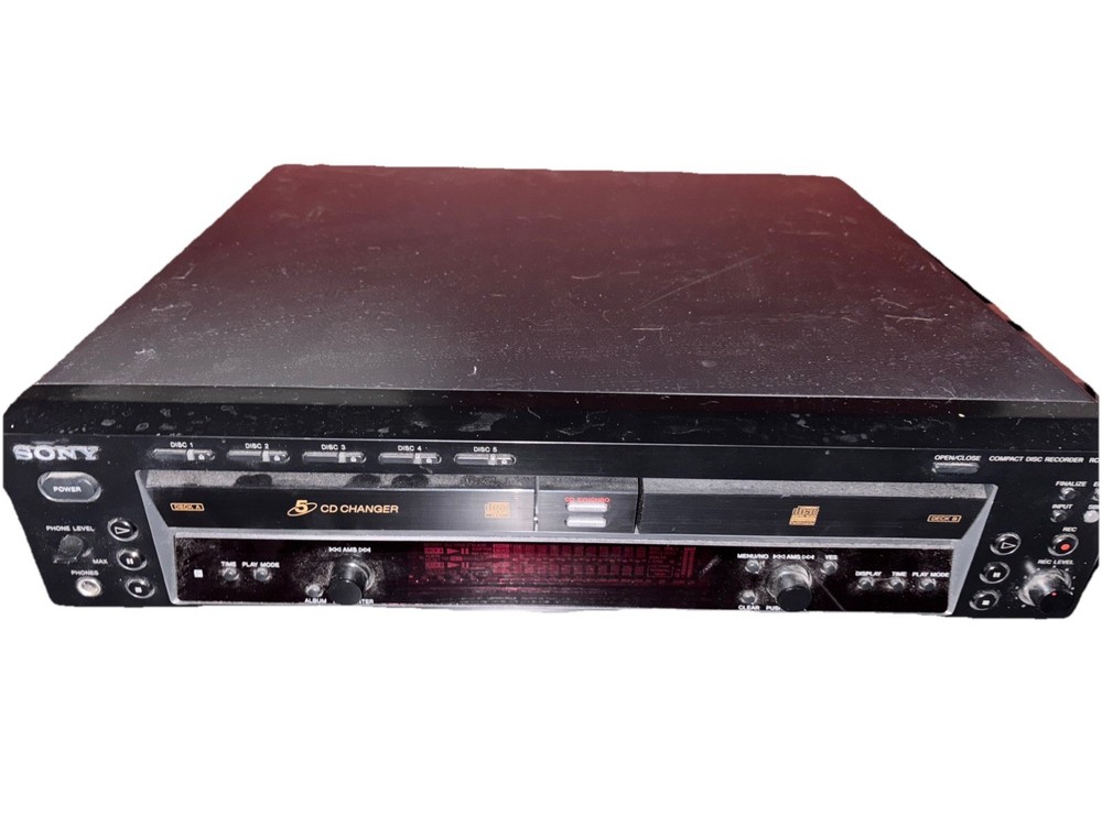 Sony RCD-W500C 5-CD Changer Recorder –Untested Turns On