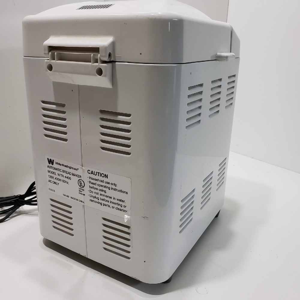 White Westinghouse Automatic Bread Maker Model WTR-4400 Wheat 1.5 Loaf