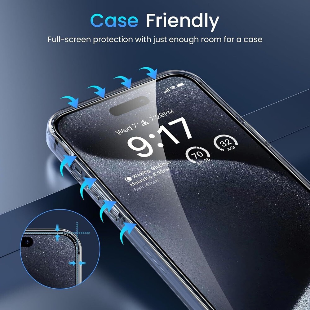 3 Pack Tempered Glass Screen Protector For iPhone 16 15 14 13 12 Pro Max Mini