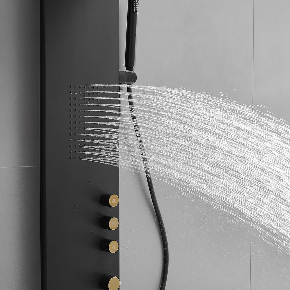 3 in 1 Shower Panel Tower System Stainless Steel Shower Panel Rainfall Shower He