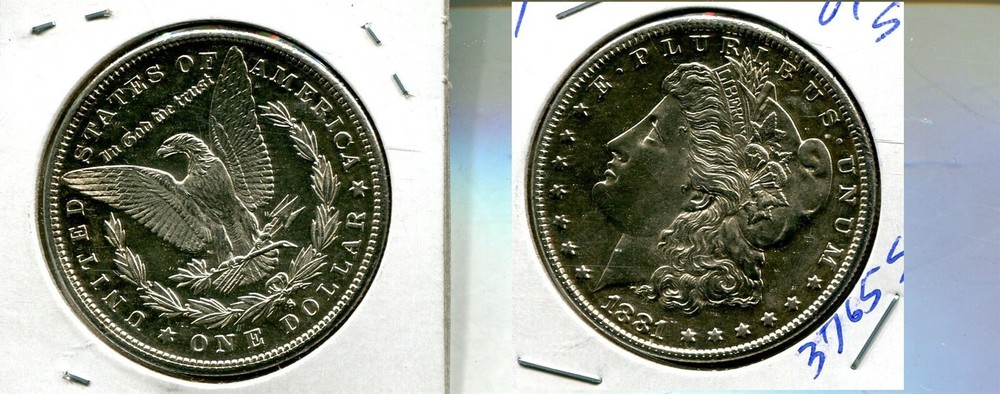 1881 S MORGAN SILVER DOLLAR CH BU PROOFLIKE 3765S