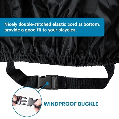 Heavy Duty Bike Cover for 1, 2 Bikes, Waterproof Bicycle Cover with Lock