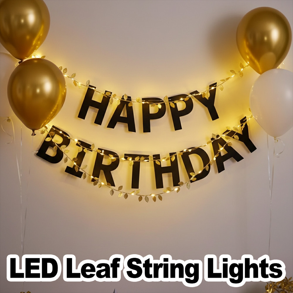 Flexible Copper Wire Leaf Lights Decorative Led String For Bedroom Cool Romantic