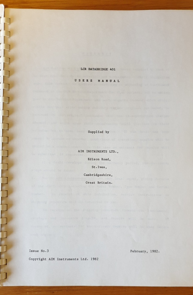 LCR Databridge 401 AIM CAMBRIDGE (Working)