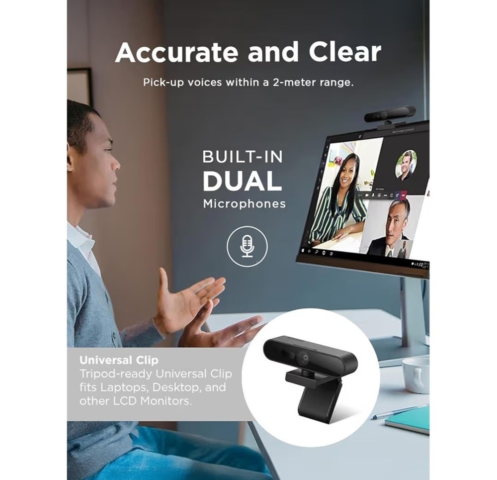 New Lenovo Performance FHD Webcam USB A