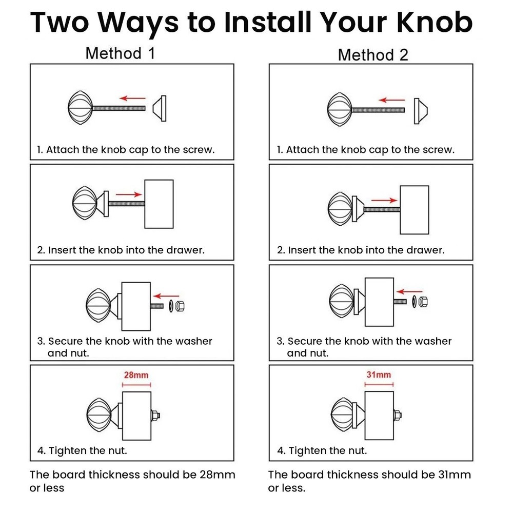 Blue & White Checkered Ceramic Knobs - 6 Pack, Cabinet & Drawer Hardware