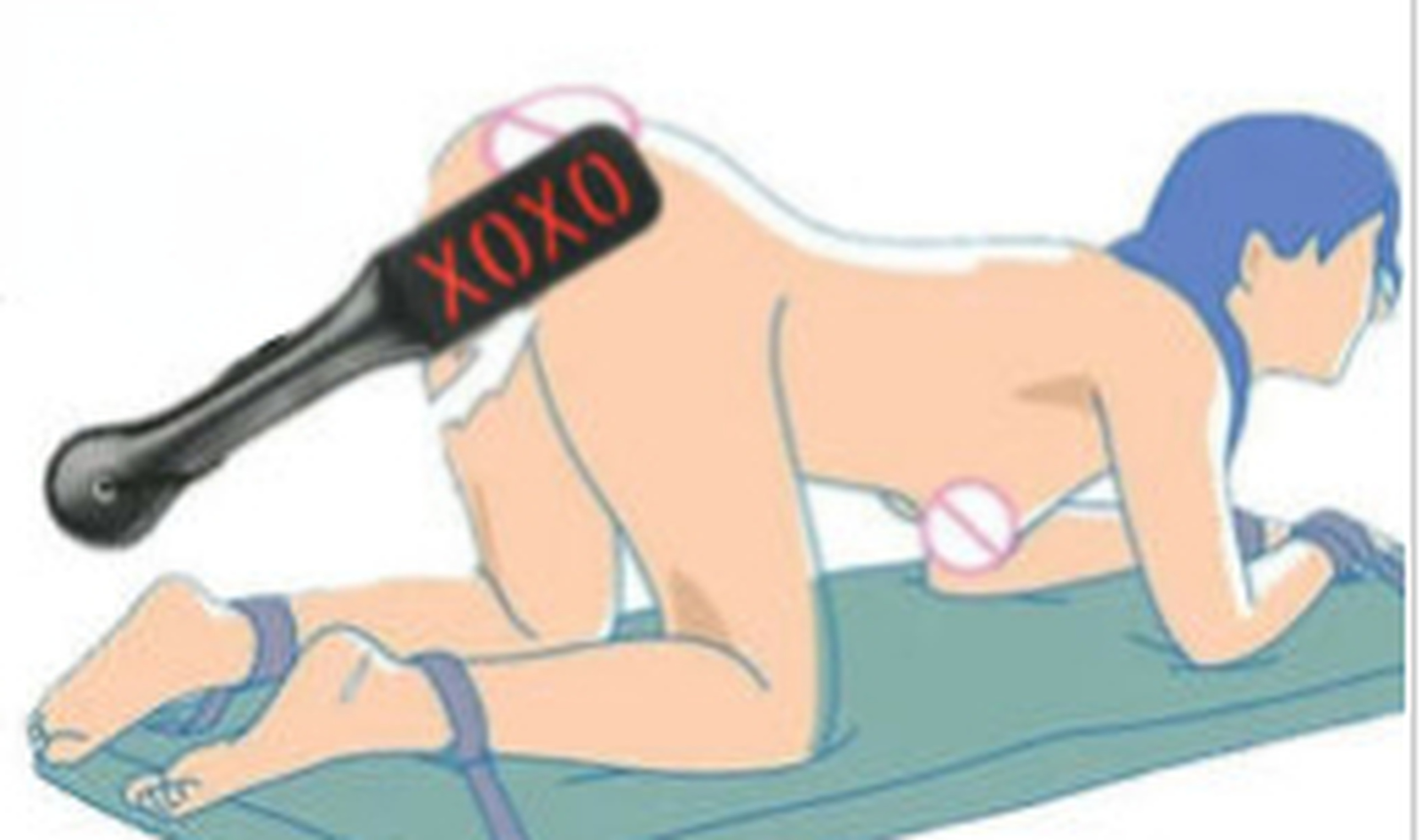 Double Layer PU Leather Flogger Whip Paddle Spanking Adult Cosplay Slave Cuffs