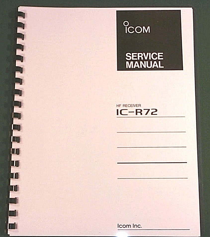 Icom IC-R72 Service Manual: 11" X 32" Foldout Schematics & Plastic Covers!