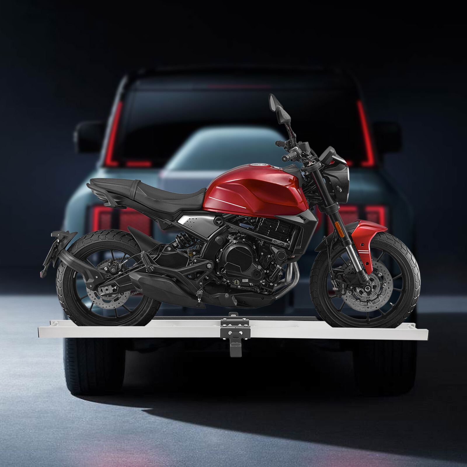 Motorcycle Scooter Carrier Bike Hitch Mount Rack Ramp Aluminum Carrier USA STOCK