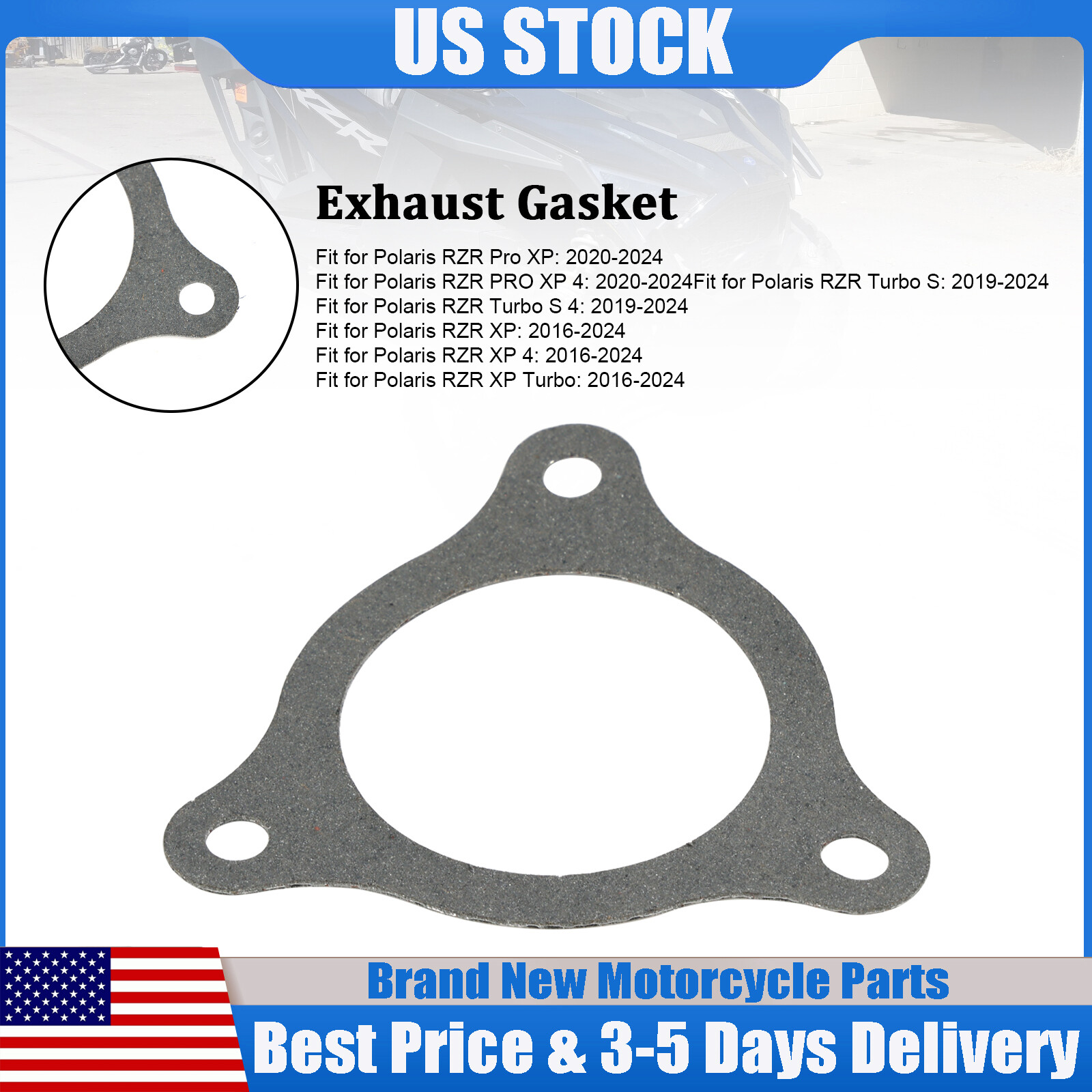 5814340 5814963 Upgraded Exhaust Gasket for Polaris RZR Turbo XP PRO 2016-23 T1