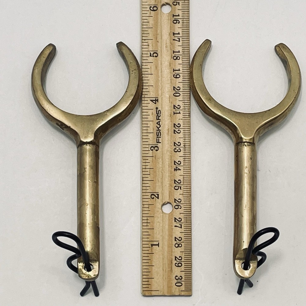 Solid Brass Oar Locks 5" Maritime Sailor Decor Usable