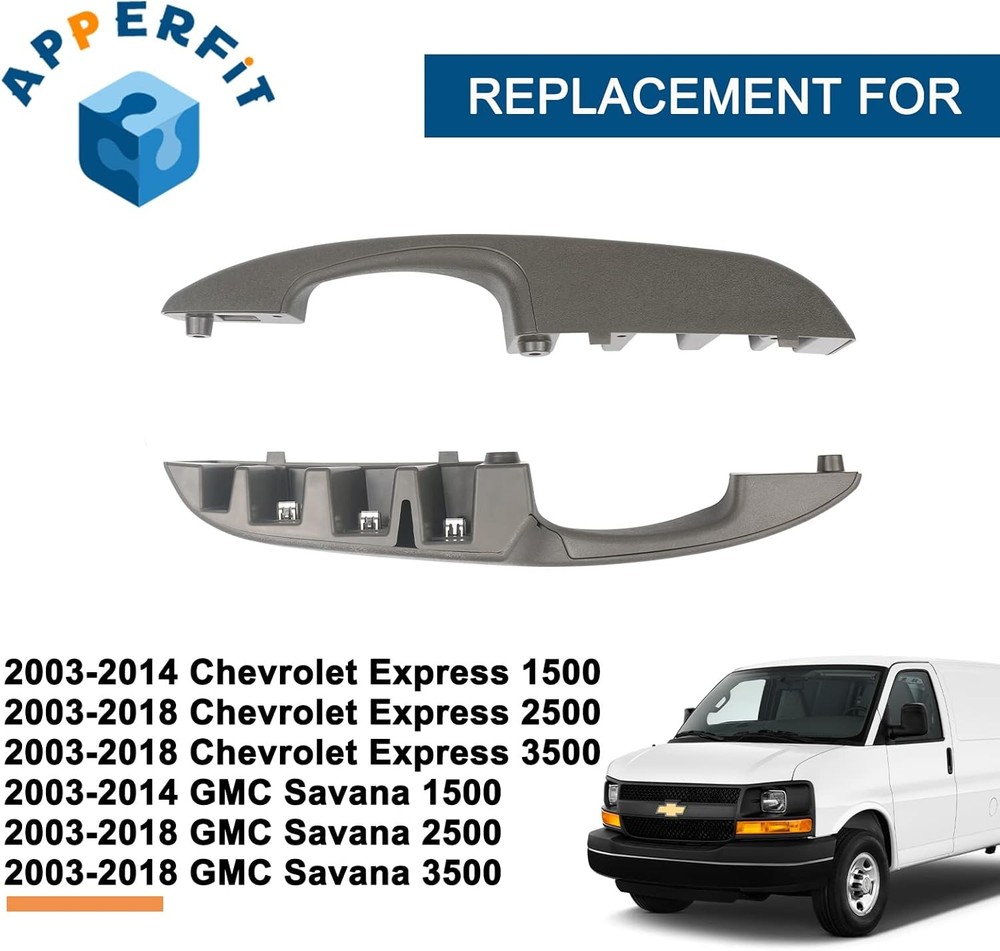 Interior Door Pull Handle (Pair) Compatible with 2003-2018 Chevy Express GMC Sav