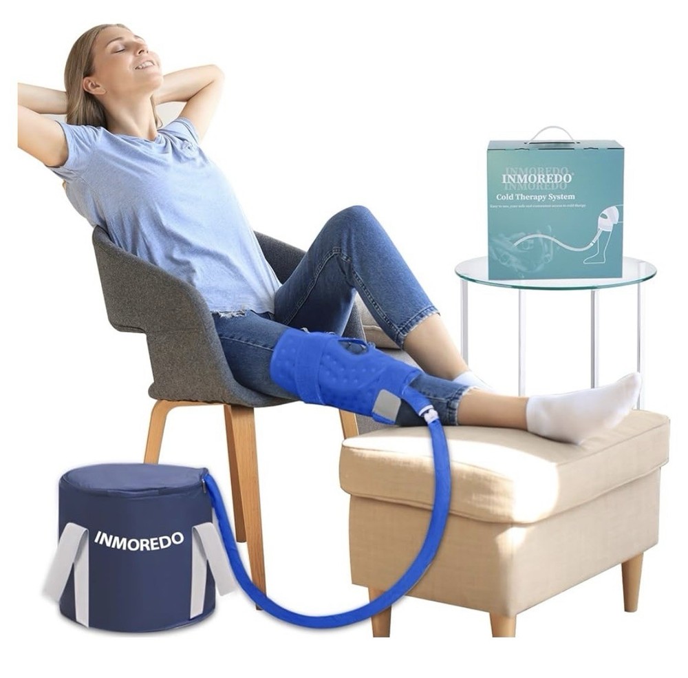 INMOREDO Cold Therapy System Programmable Knee Pad Pain Relief Blue