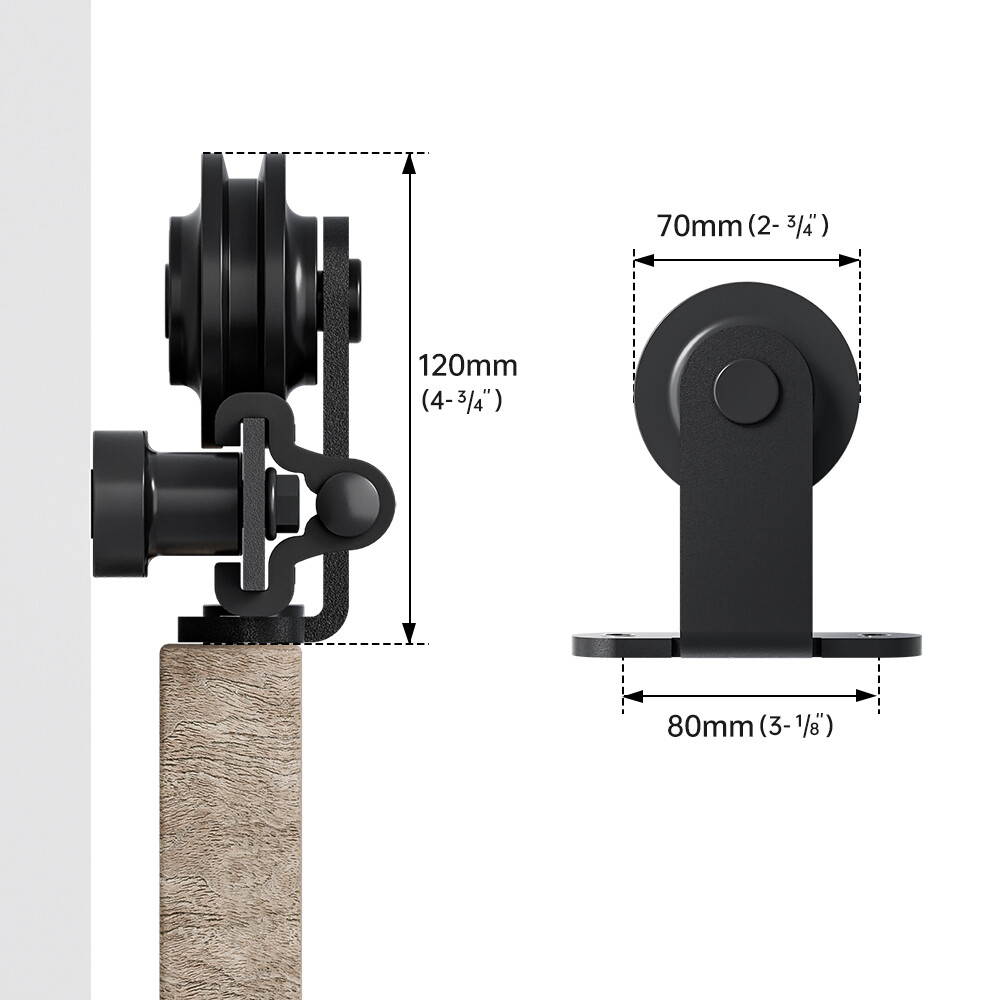 4FT-20FT Sliding Barn Door Hardware Kit Single/Double Door with Adjustable Guide