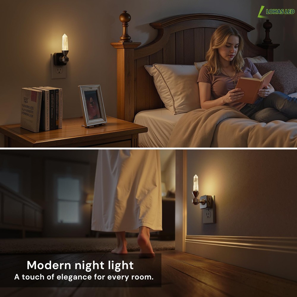 Night Light: Night Lights Plug into Wall, 2 Pack Dimmable Night Light Aesthet...