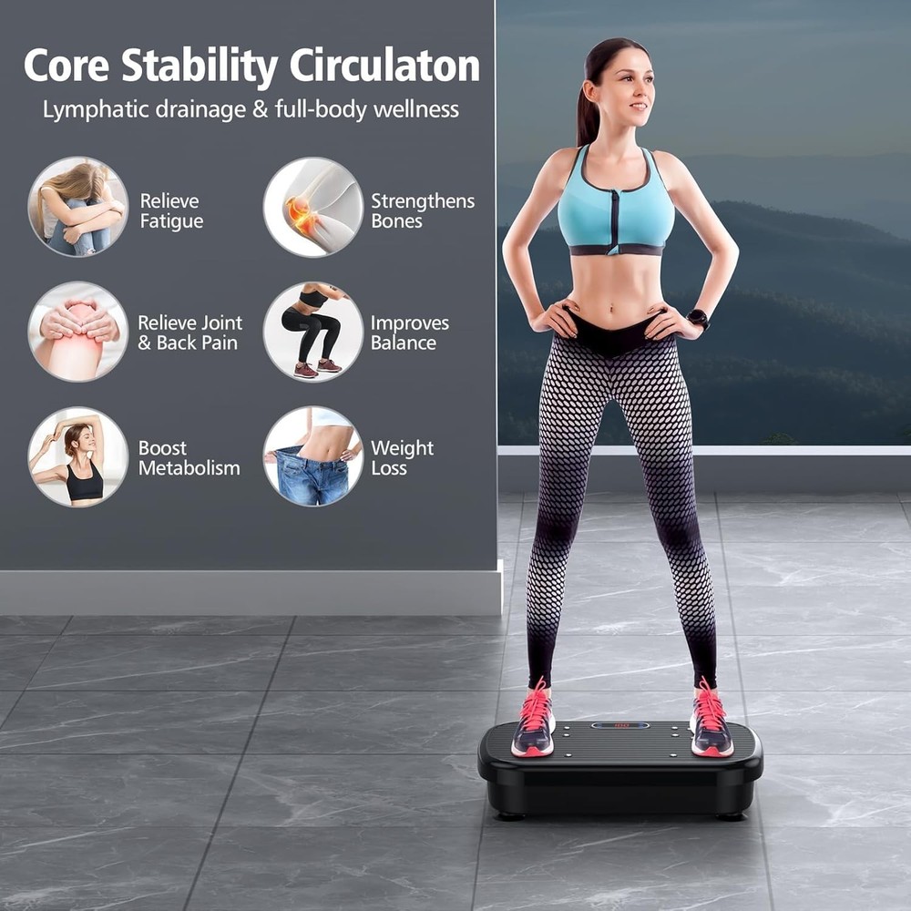 Vibration Plate Exercise Machine, for Lymphatic Large, Black