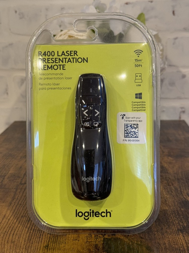 Logitech R400 Professional Wireless Presenter w/Red Laser Pointer (New Sealed)