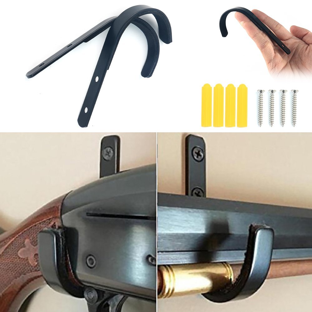10Pcs Steel Gun Wall Mount Rack Storage Rifles Shotgun Hooks Hangers Archery Bow