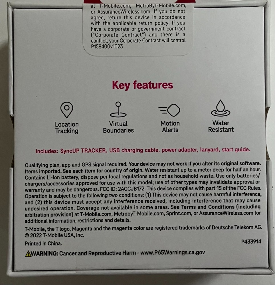 SyncUP TRACKER T-Mobile 128mb, TCL MK40 Tracker2 (NEW, SHIPS FREE)