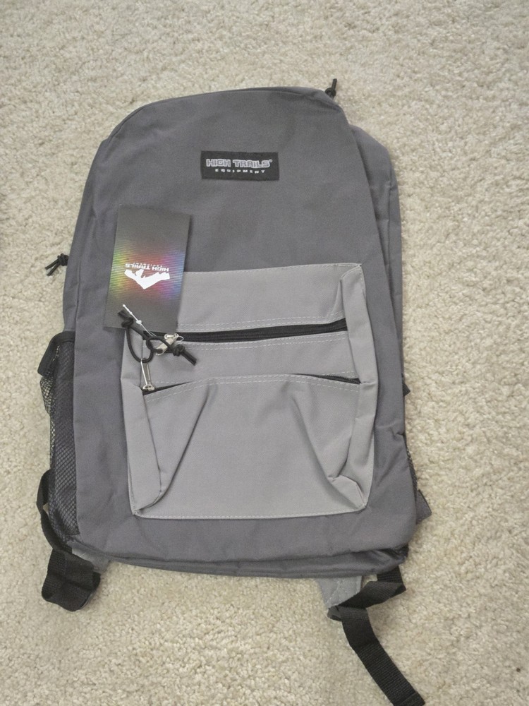 High Trails Equipment 15 inch Backpack Grey NWT