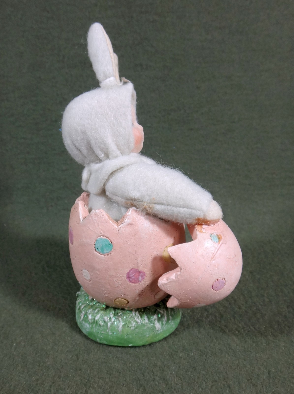 TWO vintage whimsical Spring EASTER BUNNY BABY doll RABBIT figures