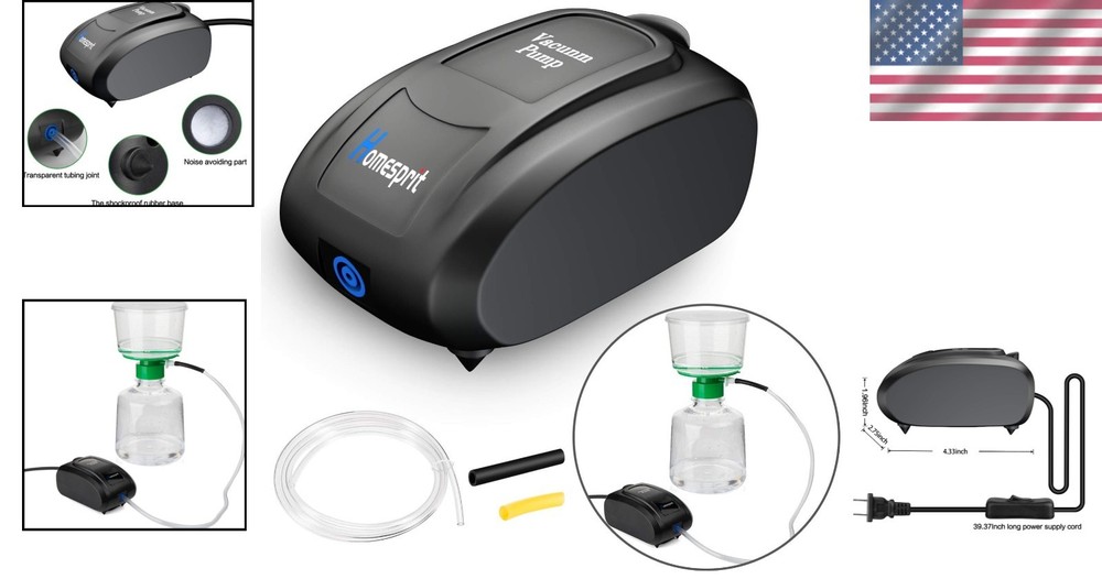 Submersible Lab Vacuum Pump - Durable Plastic, Low Noise, Quick Filtration Tool