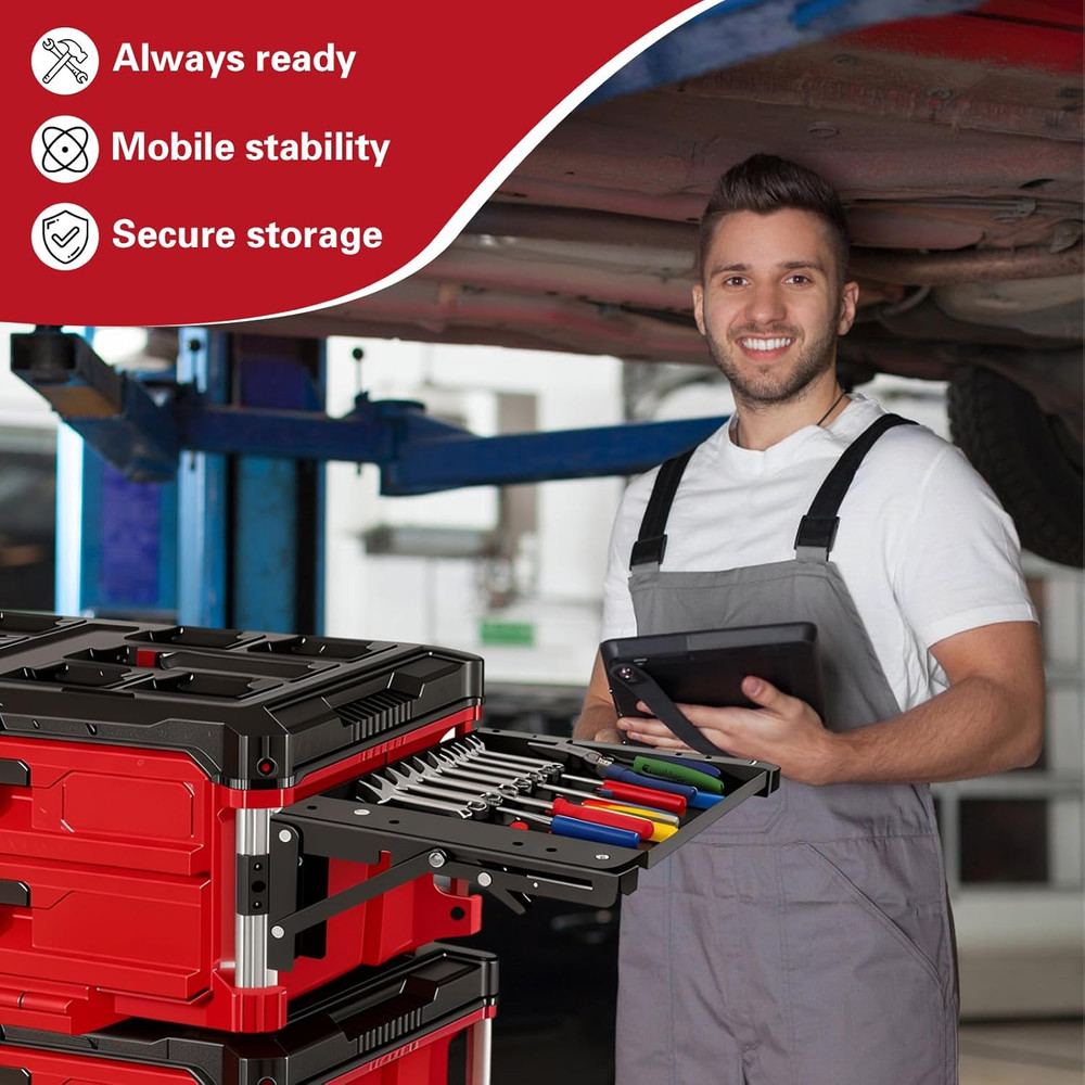 Foldable Magnetic Table Workbench Packout Tool Tray - Heavy Duty Work Station fo