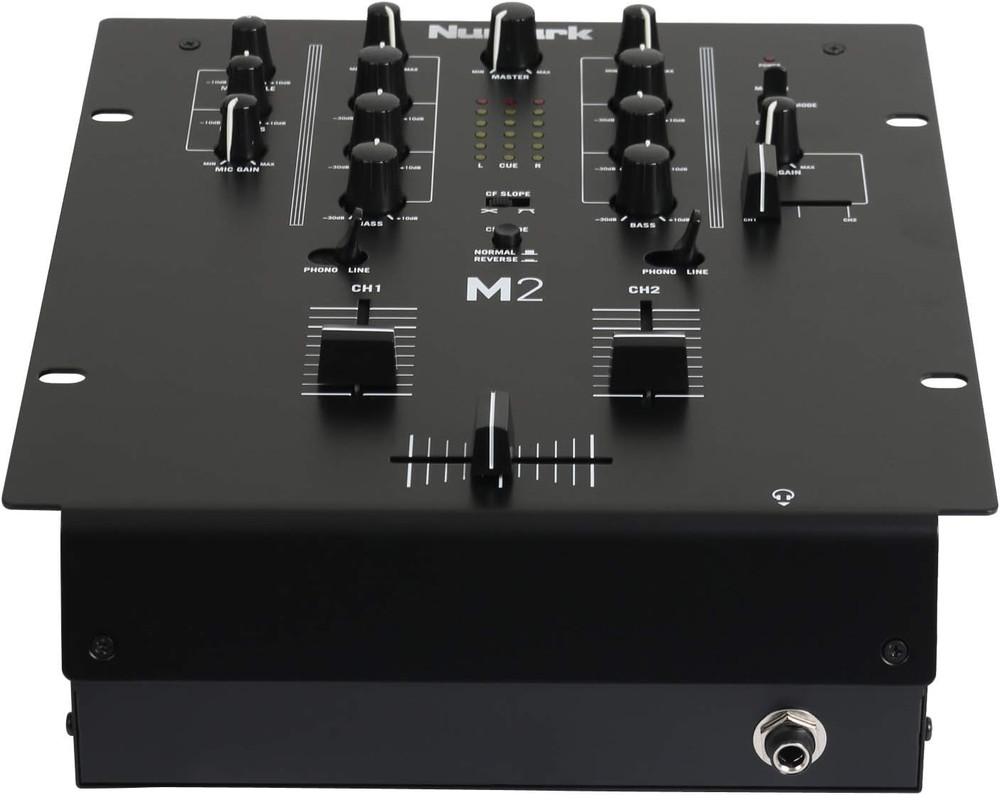 M2 - 2-Channel Scratch DJ Mixer, Rack Mountable with 3-Band EQ, Microphone Input