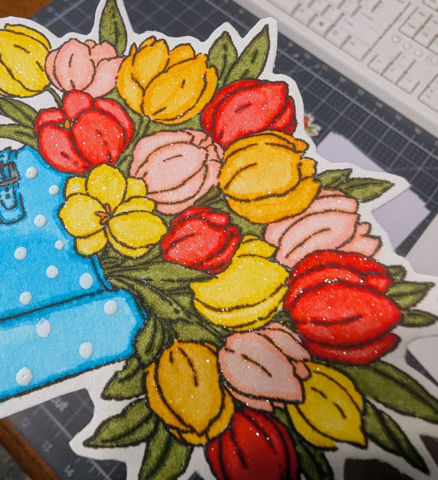 Tulips Rain Boots Mother's Day Birthday card kit Made With Some Stampin Up