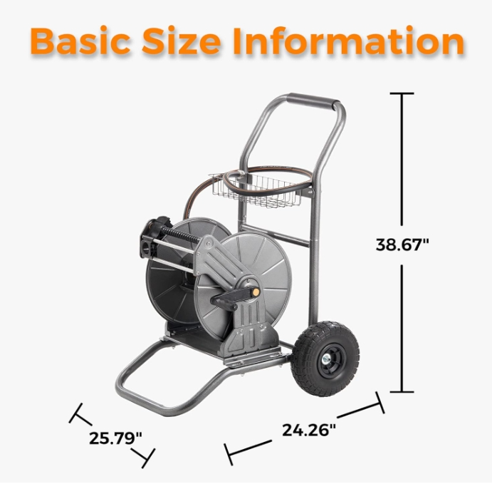 Giraffe Tools Garden Hose Reel Cart with Wheels Heavy Duty Yard