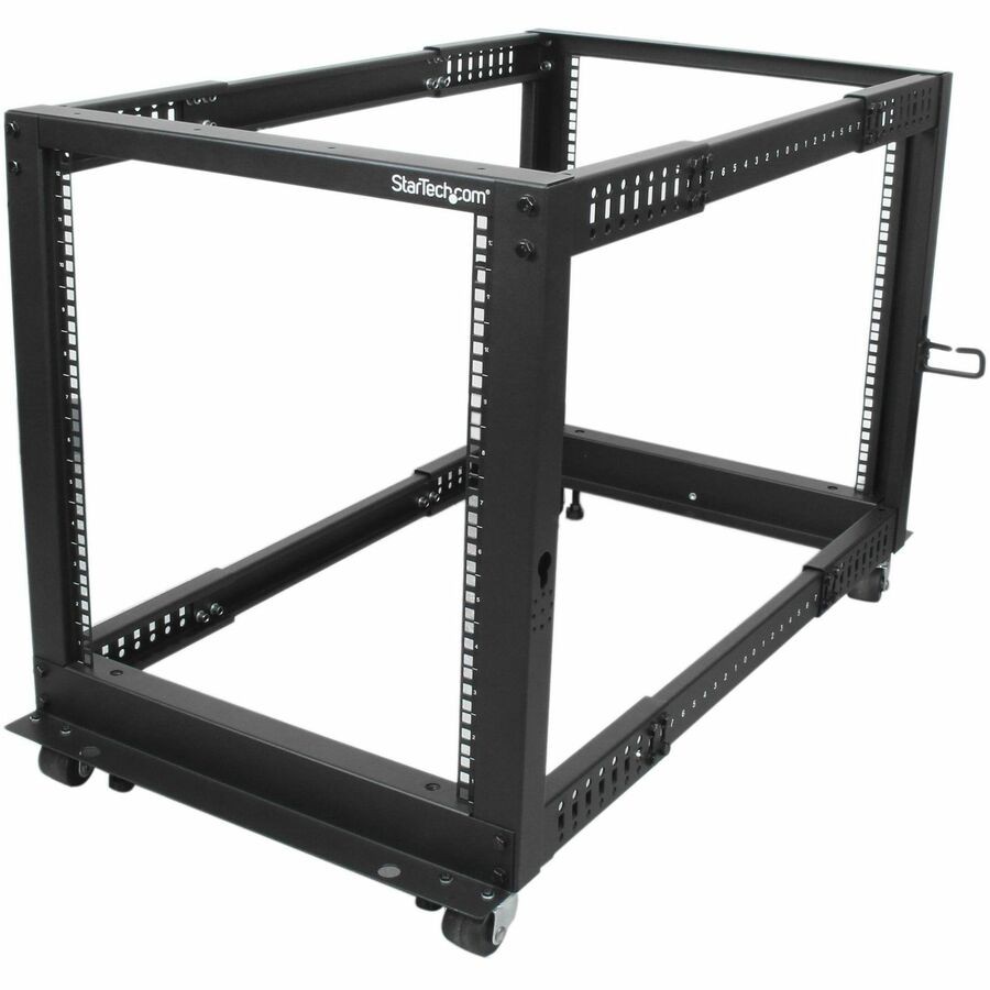 StarTech 12U Adjustable Depth Open Frame 4 Post Server Rack w/ Casters
