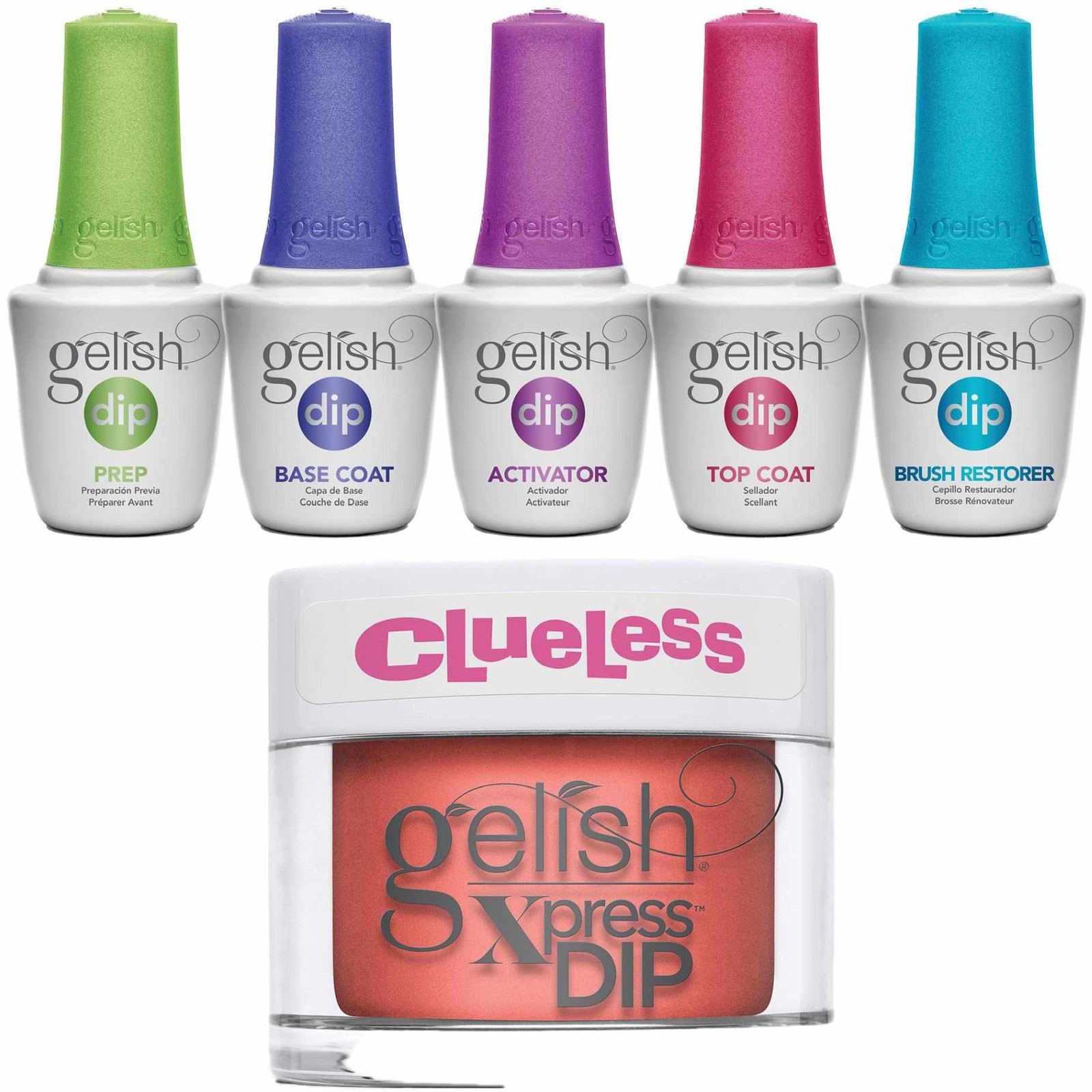 Gelish Dip Bundle, Includes Basix Kit and Poppy Coral Creme Dip Powder