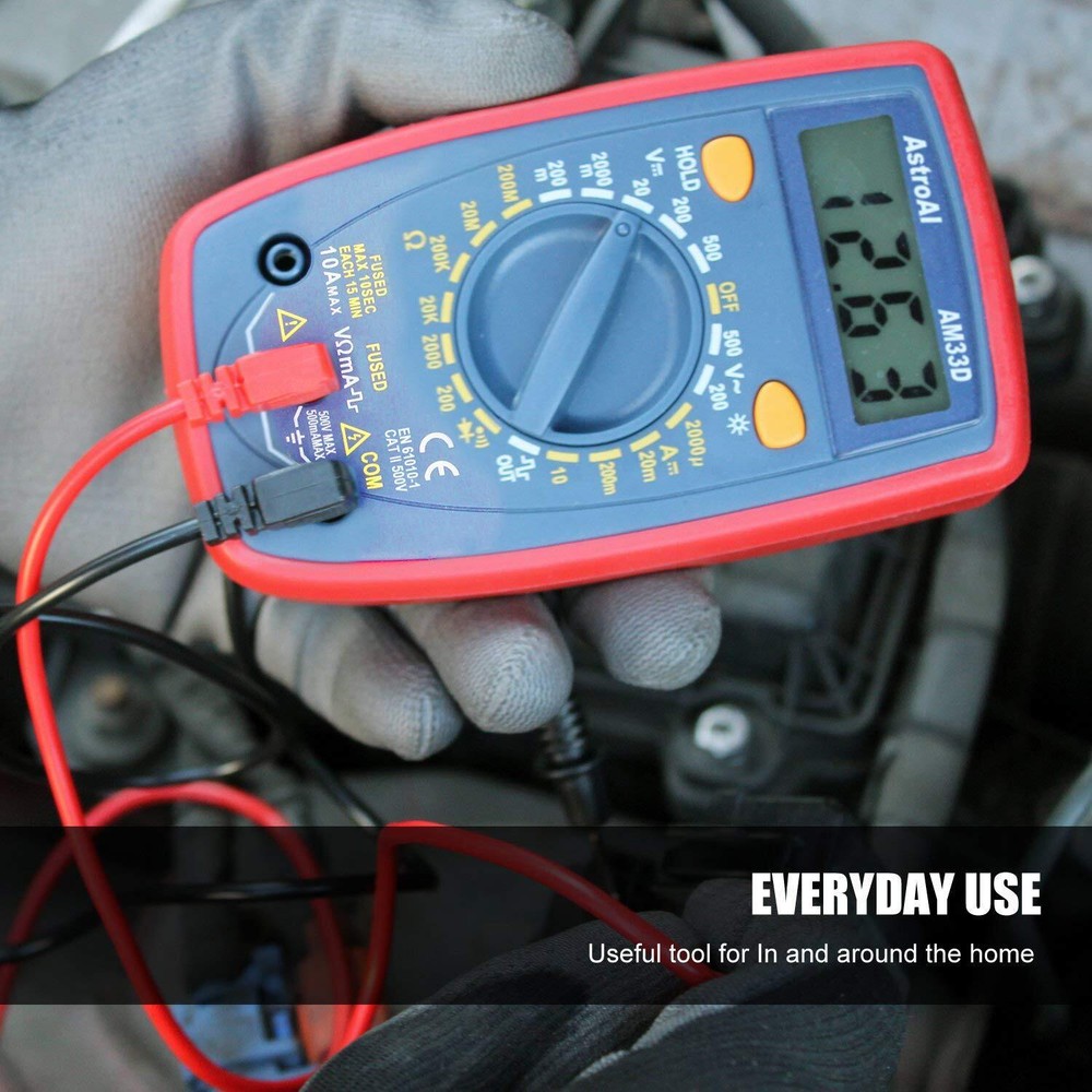 Multimeter Tester 2000 Counts Digital Multimeter w/ DC AC Voltmeter Ohm Volt Amp