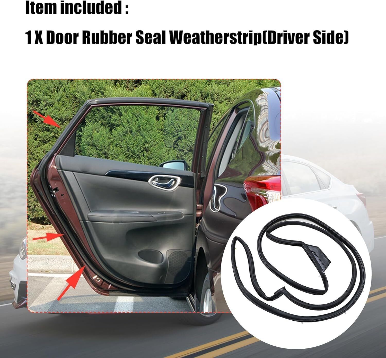 For 2013-2019 Nissan SENTRA Left Front Driver Side Door Rubber Weatherstrip Seal